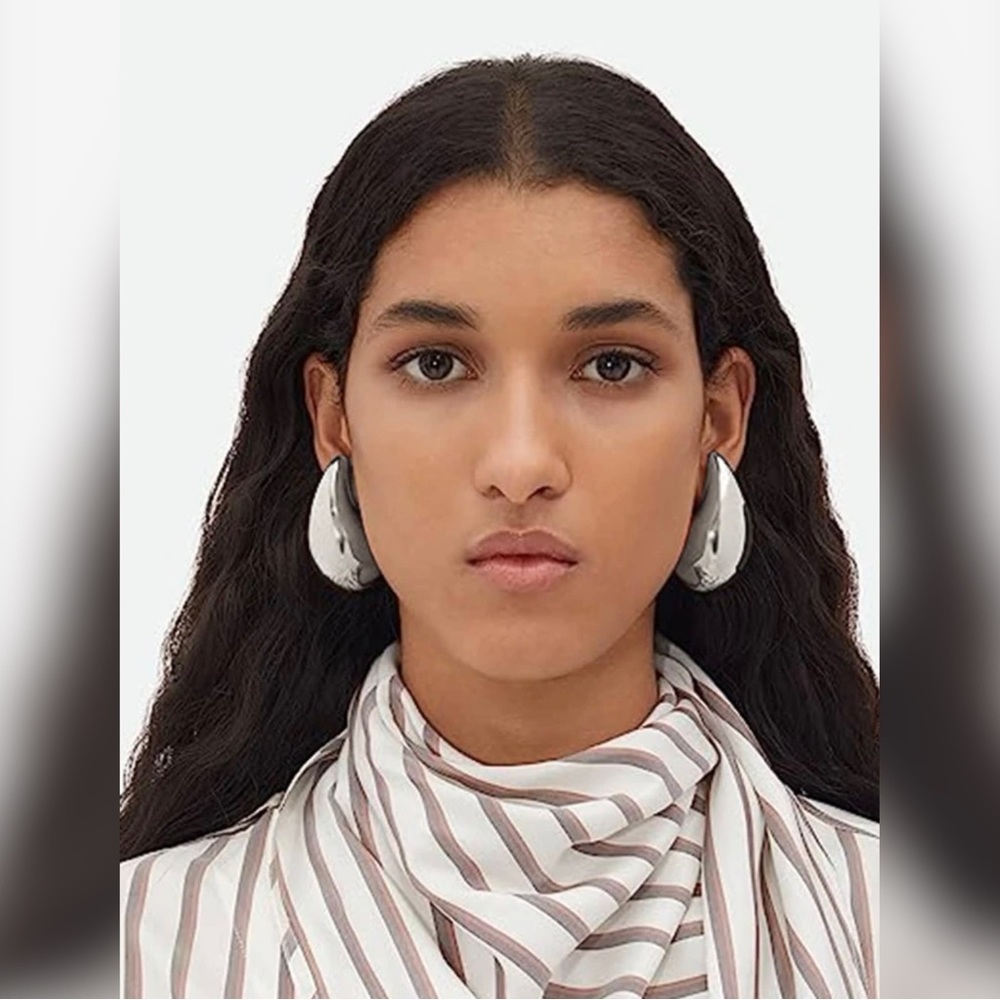 Bottega-esque Tear Drop💧Earrings Silver Tone